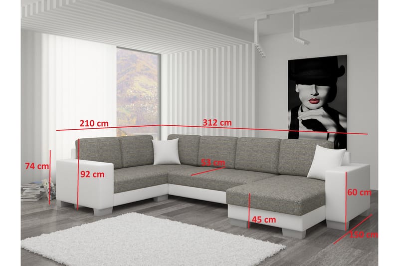 Gallicanta Hjørnesovesofa - Svart - Møbler - Sofaer - Sovesofaer