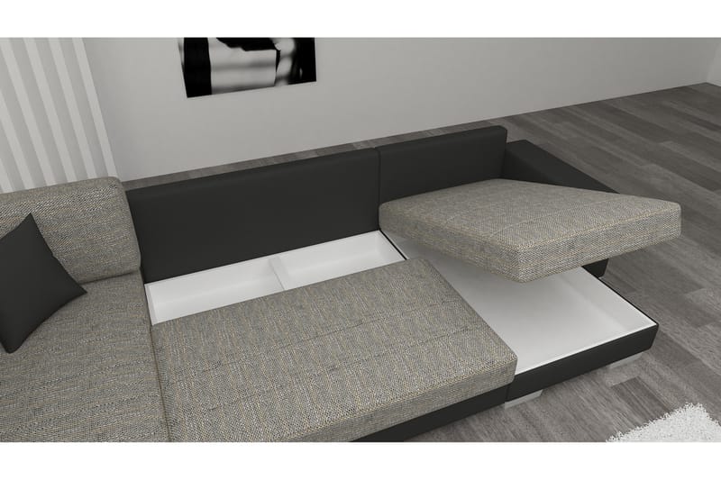 Gallicanta Hjørnesovesofa - Svart - Møbler - Sofaer - Sovesofaer