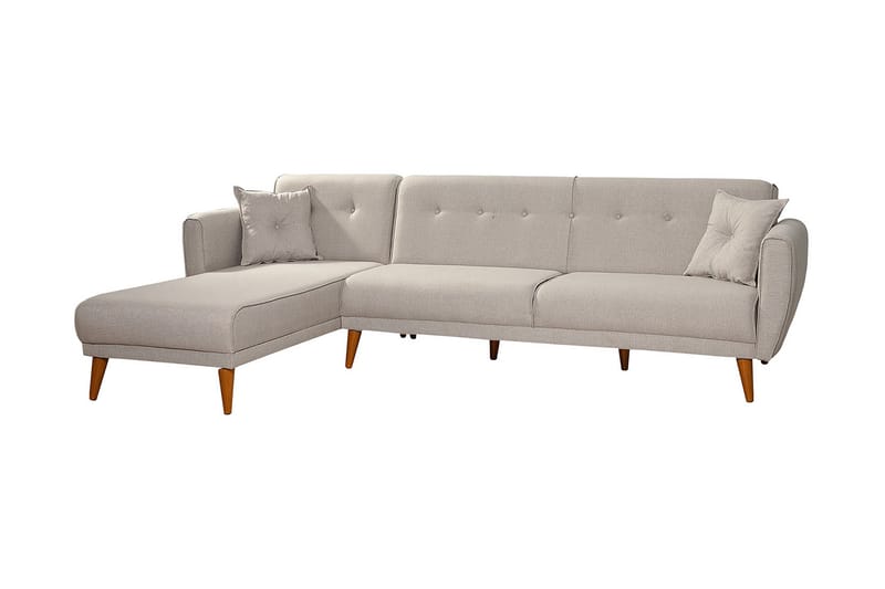 Gjoni Sovesofa med Divan Høyre - Hvit - Møbler - Sofaer - Sovesofaer