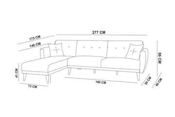 Gjoni Sovesofa med Divan Høyre - Hvit - Møbler - Sofaer - Sovesofaer