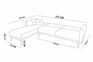 Gjoni Sovesofa med Divan Høyre - Hvit - Møbler - Sofaer - Sovesofaer