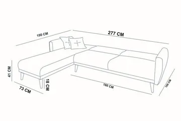 Gjoni Sovesofa med Divan Høyre - Hvit - Møbler - Sofaer - Sovesofaer