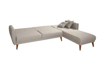Gjoni Sovesofa med Divan Høyre - Hvit - Møbler - Sofaer - Sovesofaer