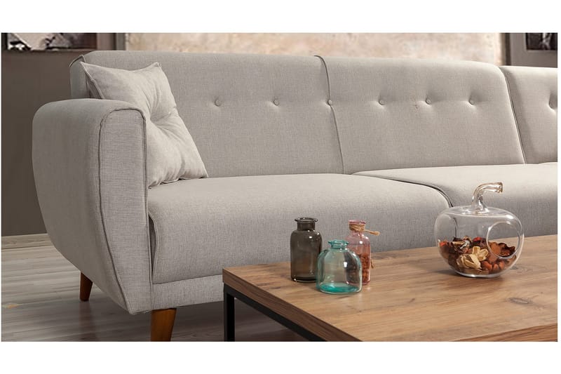 Gjoni Sovesofa med Divan Høyre - Hvit - Møbler - Sofaer - Sovesofaer