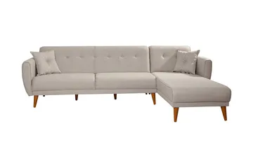 Gjoni Sovesofa med Divan Høyre - Hvit - Møbler - Sofaer - Sovesofaer