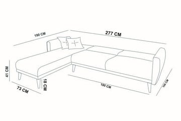 Gjoni Sovesofa med Divan Veggenhet - Grå - Møbler - Sofaer - Sovesofaer
