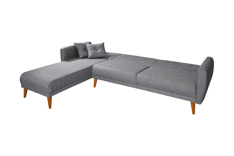 Gjoni Sovesofa med Divan Veggenhet - Grå - Møbler - Sofaer - Sovesofaer