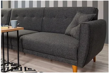 Gjoni Sovesofa med Divan Veggenhet - Grå - Møbler - Sofaer - Sovesofaer