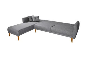 Gjoni Sovesofa med Divan Veggenhet - Grå - Møbler - Sofaer - Sovesofaer