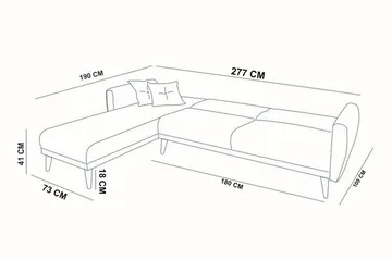 Gjoni Sovesofa med Divan Veggenhet - Grå - Møbler - Sofaer - Sovesofaer