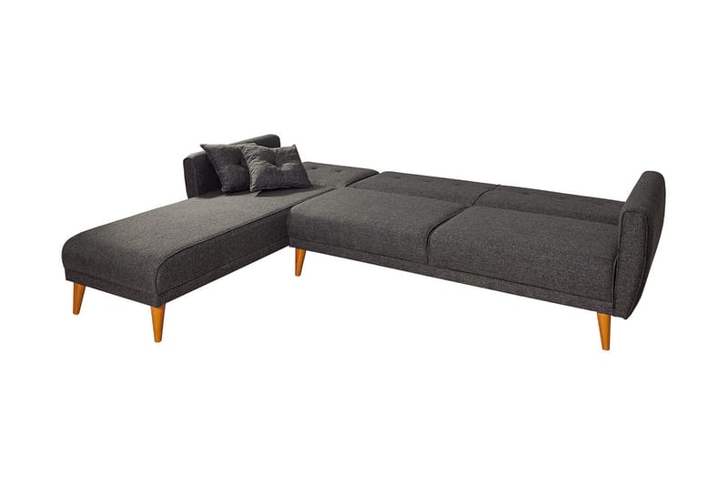 Gjoni Sovesofa med Divan Veggenhet - Grå - Møbler - Sofaer - Sovesofaer