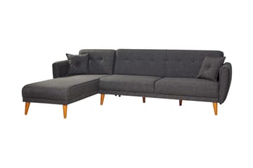 Gjoni Sovesofa med Divan Veggenhet - Grå - Møbler - Sofaer - Sovesofaer