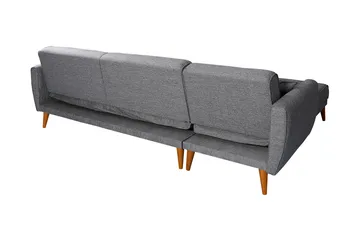 Gjoni Sovesofa med Divan Veggenhet - Grå - Møbler - Sofaer - Sovesofaer