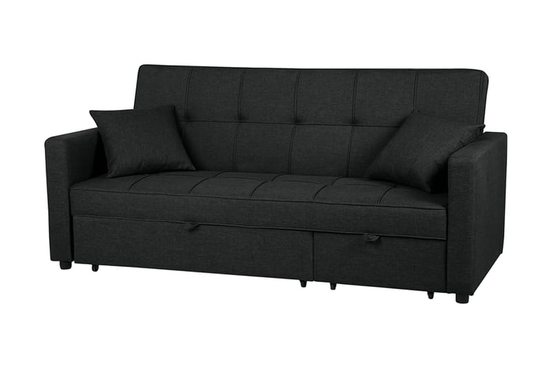 Glomma 3-seter Uttrekkbar Sovesofa 181x207 cm i Stoff, Mørkegrå
