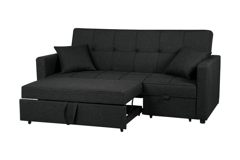 Glomma 3-seter Uttrekkbar Sovesofa 181x207 cm i Stoff - Mørkegrå - Møbler - Sofaer - Sovesofaer