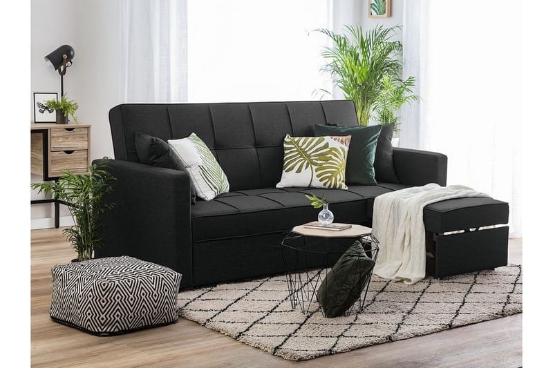 Glomma 3-seter Uttrekkbar Sovesofa 181x207 cm i Stoff - Mørkegrå - Møbler - Sofaer - Sovesofaer