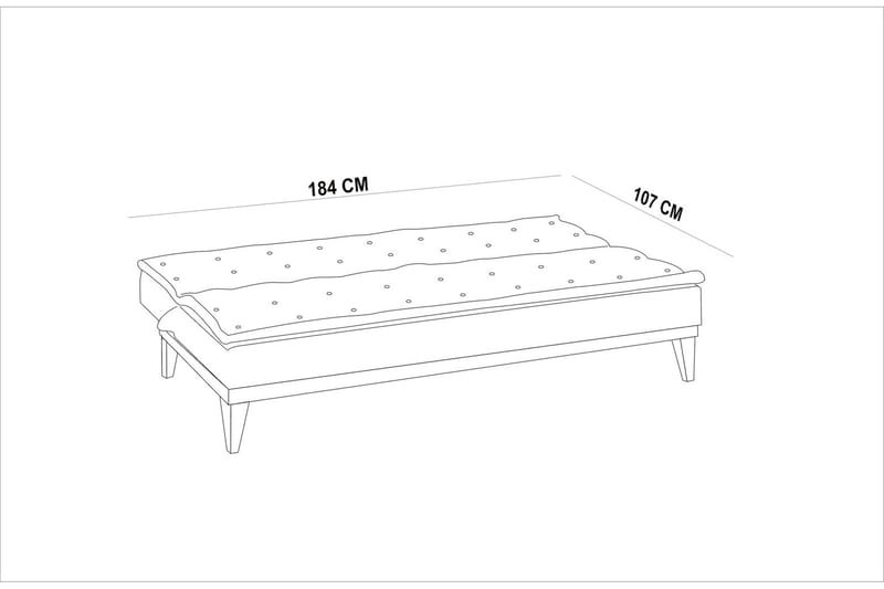 Glyddyn 3-seter Sovesofa - Grå - Møbler - Sofaer - Sovesofaer
