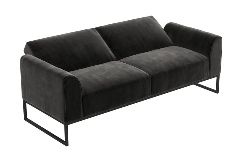 Gonxhe 2-seter Rektangulær Sovesofa 113x179 cm i Fløyel - Svart - Møbler - Sofaer - Sovesofaer