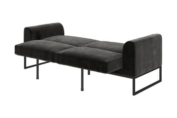 Gonxhe 2-seter Rektangulær Sovesofa 113x179 cm i Fløyel - Svart - Møbler - Sofaer - Sovesofaer