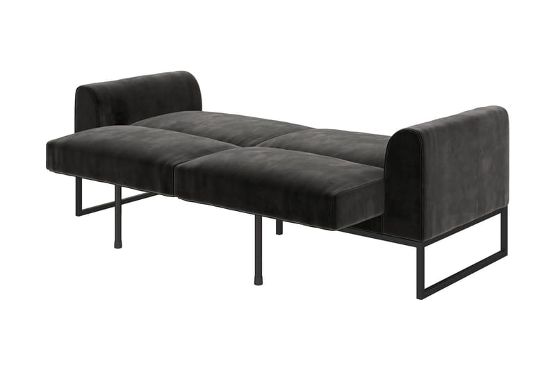 Gonxhe 2-seter Rektangulær Sovesofa 113x179 cm i Fløyel - Svart - Møbler - Sofaer - Sovesofaer