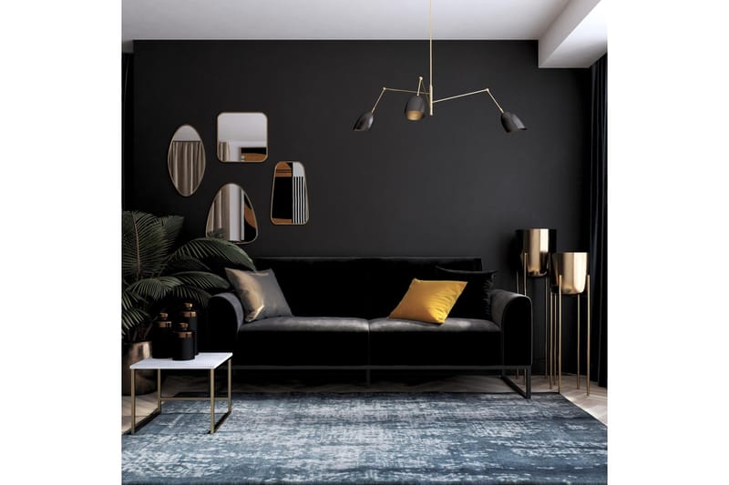 Gonxhe 2-seter Rektangulær Sovesofa 113x179 cm i Fløyel - Svart - Møbler - Sofaer - Sovesofaer
