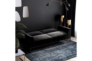 Gonxhe 2-seter Rektangulær Sovesofa 113x179 cm i Fløyel - Svart - Møbler - Sofaer - Sovesofaer