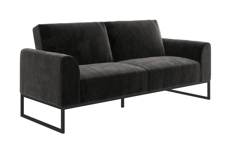 Gonxhe 2-seter Rektangulær Sovesofa 113x179 cm i Fløyel - Svart - Møbler - Sofaer - Sovesofaer
