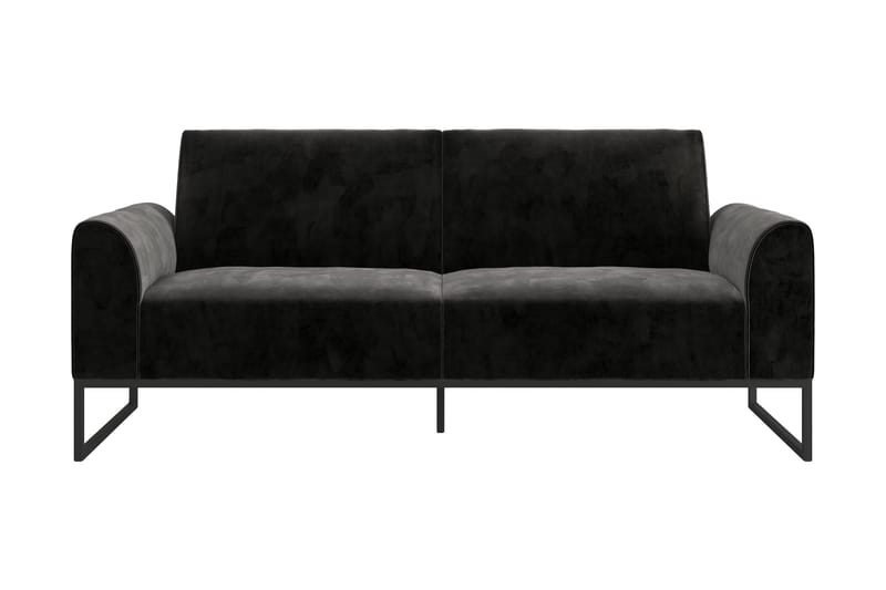 Gonxhe 2-seter Rektangulær Sovesofa 113x179 cm i Fløyel, Svart