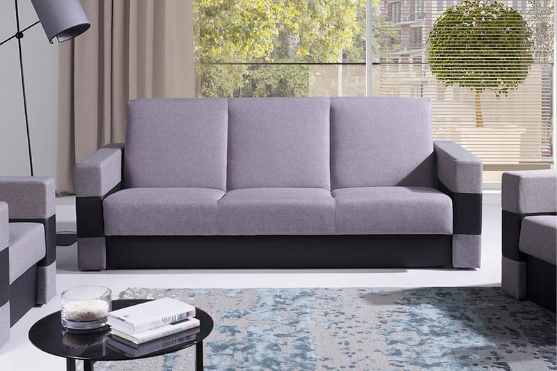 Gordia Sovesofa 222x88x89 cm - Grå - Møbler - Sofaer - Sovesofaer