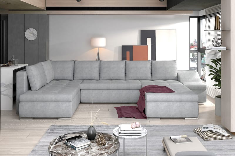 Govana U-Sovesofa Høyre - Grå - Møbler - Sofaer - Sovesofaer