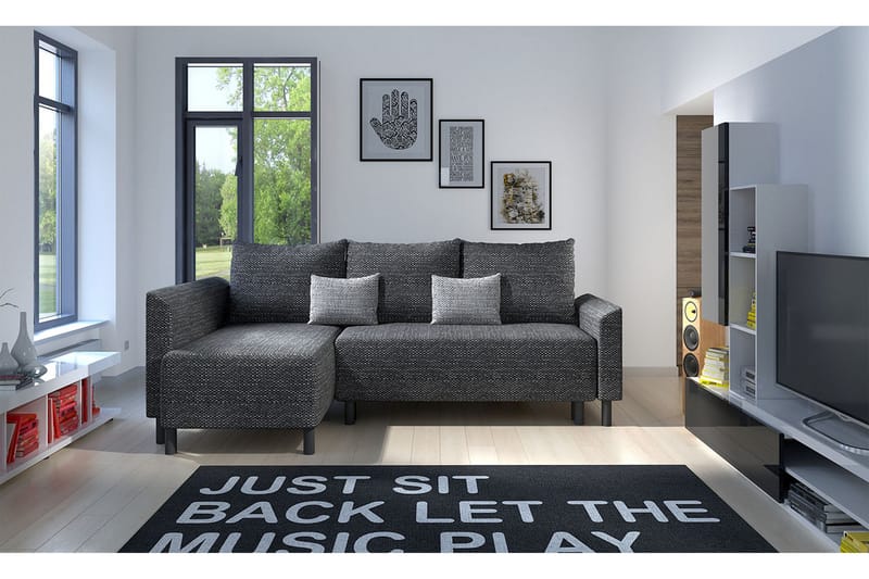 Grasela Hjørnesofa - Grå/Rød/Hvit - Møbler - Sofaer - Sovesofaer