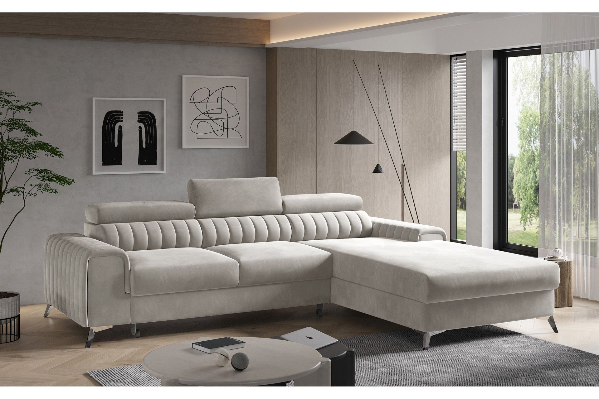Grayson Divansofa Høyre - Beige