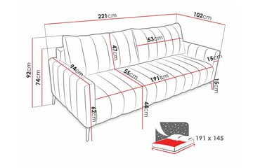 Graystone 2-seters Sovesofa - Beige/Lys Beige - Møbler - Sofaer - Sovesofaer