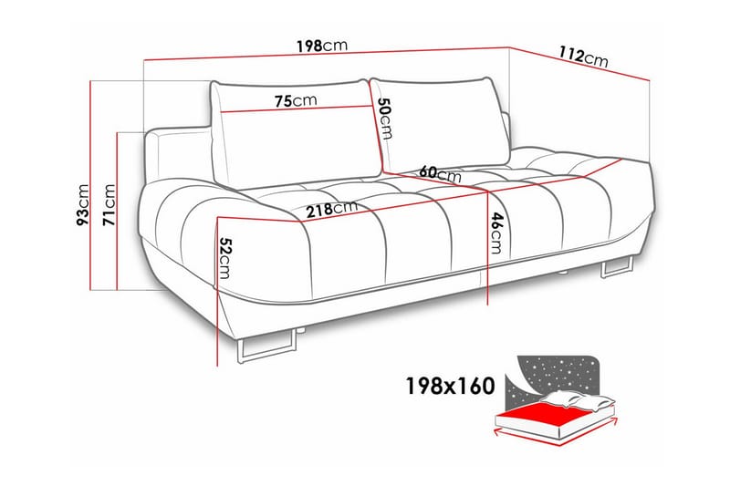 Graystone 2-seters Sovesofa - Lysegrå - Møbler - Sofaer - Sovesofaer