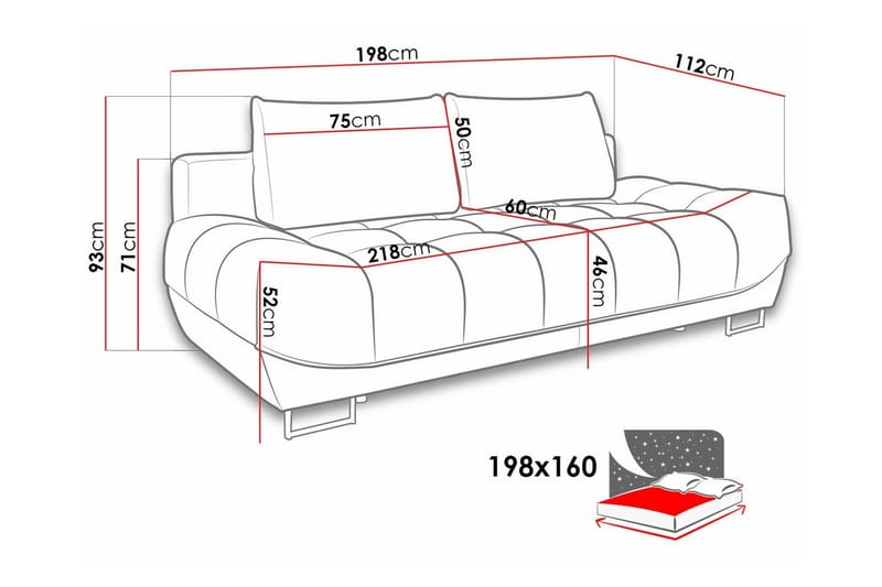Graystone 2-seters Sovesofa - Mørkegrå - Møbler - Sofaer - Sovesofaer