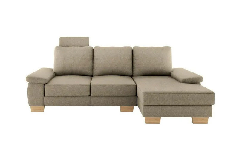 Graystone 3-seter Høyre Hjørnesovesofa 130x193 cm med Oppbevaring i Stoff, Beige