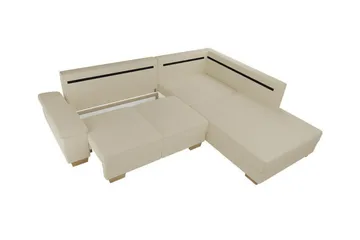 Graystone 3-seter Høyre Hjørnesovesofa 130x203 cm med Oppbevaring i Stoff - Beige - Møbler - Sofaer - Sovesofaer