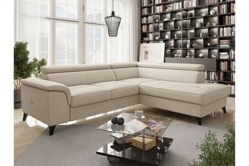 Graystone 3-seter Høyre Hjørnesovesofa med Oppbevaring i Stoff - Beige - Møbler - Sofaer - Sovesofaer