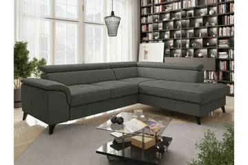 Graystone 3-seter Høyre Hjørnesovesofa med Oppbevaring i Stoff - Grå - Møbler - Sofaer - Sovesofaer