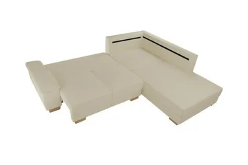Graystone 3-seter Høyre L-formet Hjørnesovesofa 130x203 cm med Oppbevaring i Stoff - Grå - Møbler - Sofaer - Sovesofaer
