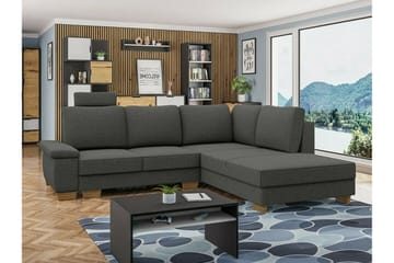 Graystone 3-seter Høyrevendt Hjørnesovesofa med Divan og Sjeselong i Stoff - Grå - Møbler - Sofaer - Sovesofaer