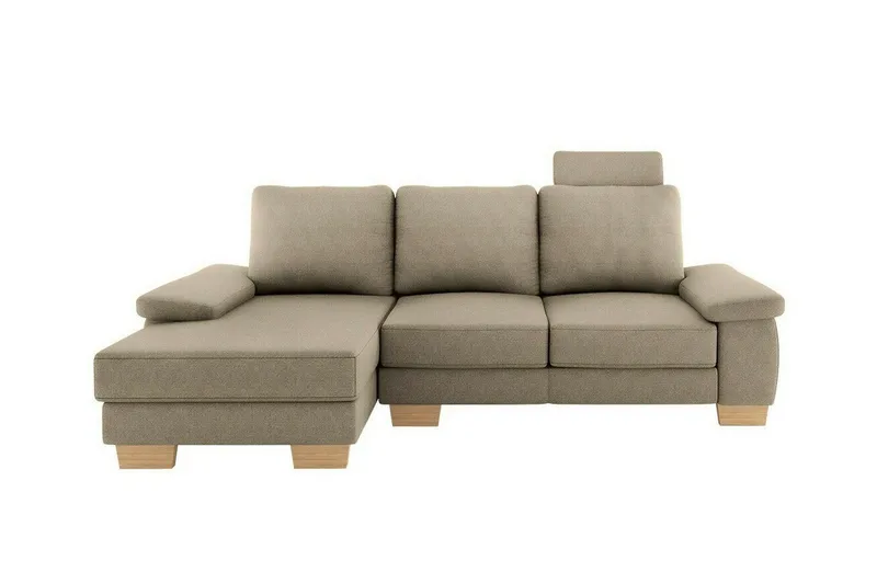 Graystone 3-seter Venstre Hjørnesovesofa 130x193 cm med Oppbevaring i Stoff, Beige