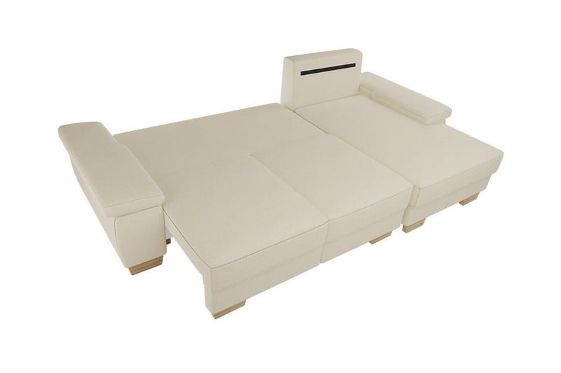 Graystone 3-seter Venstre Hjørnesovesofa 130x193 cm med Oppbevaring i Stoff - Beige - Møbler - Sofaer - Sovesofaer