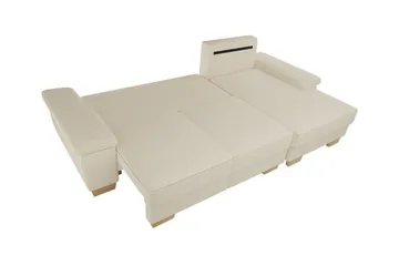 Graystone 3-seter Venstre Hjørnesovesofa 130x193 cm med Oppbevaring i Stoff - Grå - Møbler - Sofaer - Sovesofaer