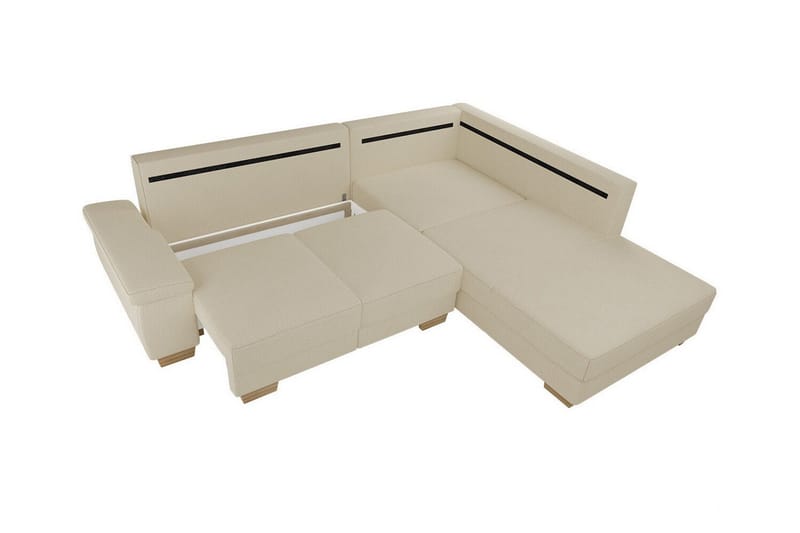 Graystone 3-seter Venstre Hjørnesovesofa 130x203 cm med Oppbevaring i Stoff - Grå - Møbler - Sofaer - Sovesofaer