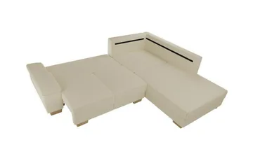 Graystone 3-seter Venstrevendt Hjørnesovesofa med Divan og Sjeselong i Stoff - Grå - Møbler - Sofaer - Sovesofaer