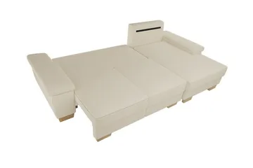 Graystone 3-seters Høyre Hjørnesovesofa 130x193 cm med Oppbevaring i Stoff - Grå - Møbler - Sofaer - Sovesofaer