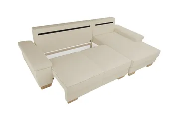 Graystone 3-seters Høyre Hjørnesovesofa 130x193 cm med Oppbevaring i Stoff - Grå - Møbler - Sofaer - Sovesofaer