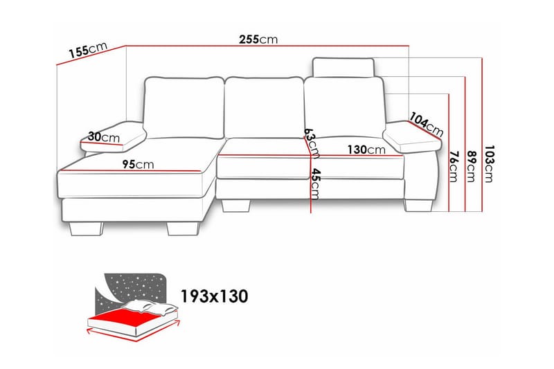 Graystone 3-seters Hjørnesovesofa - Beige - Sovesofaer - Hjørnesovesofa