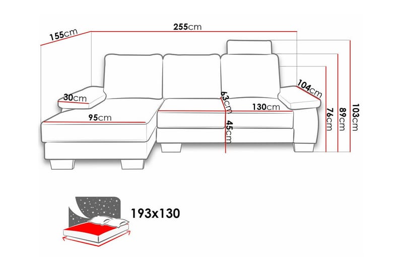 Graystone 3-seters Hjørnesovesofa - Beige - Møbler - Sofaer - Sovesofaer